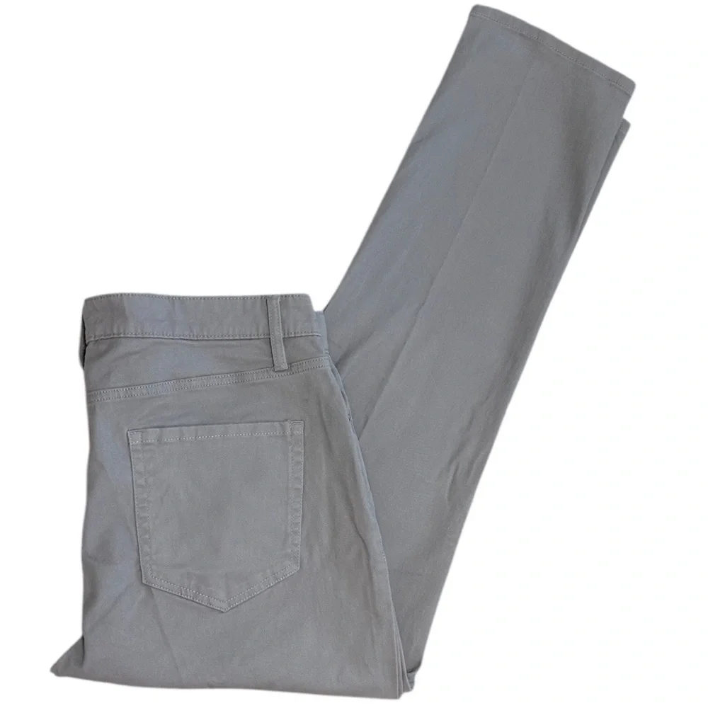 New Men’s Gray Slim 5 Pocket Stretch Twill Pants Size 34x31